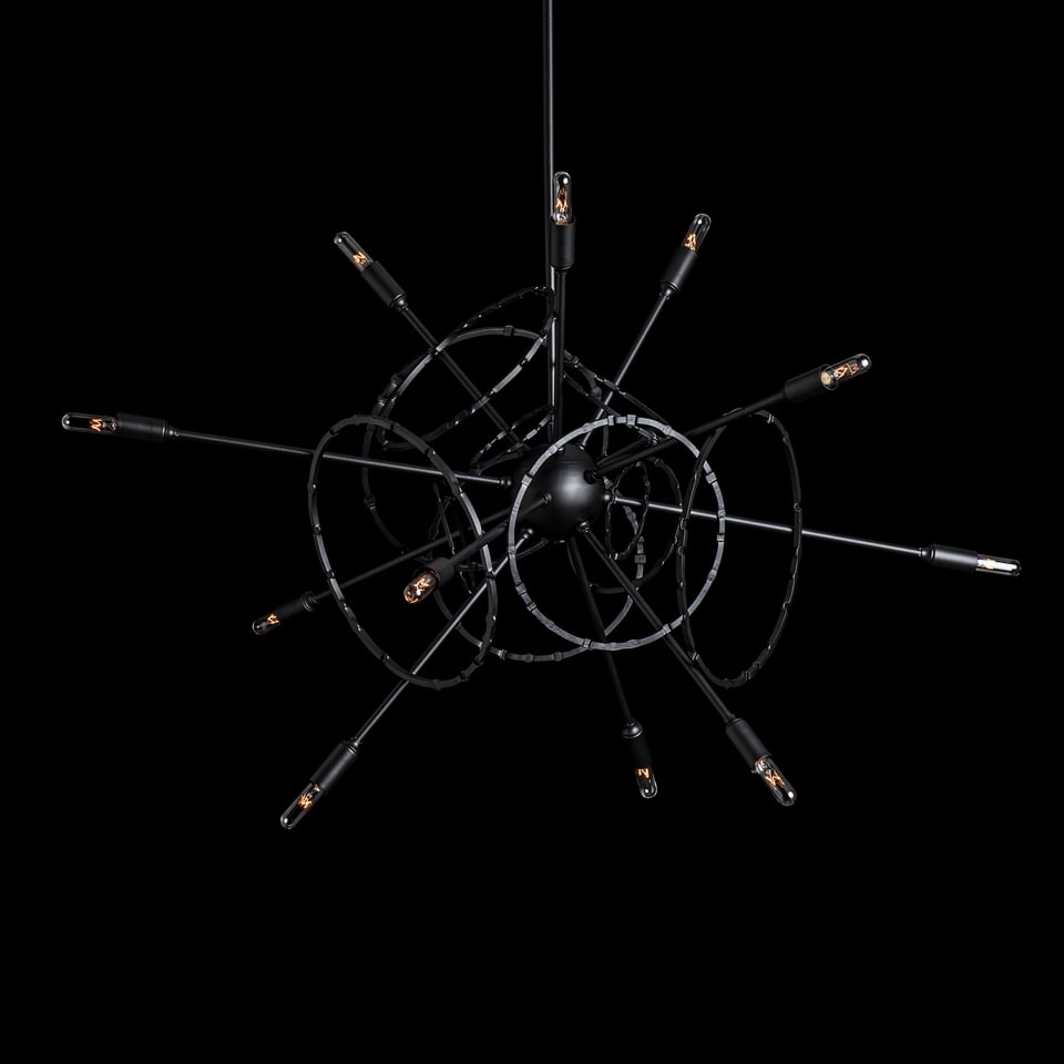 Olympus 12-Light Starburst Pendant by Hubbardton Forge - Customizable Finishes & Dimmable Functionality