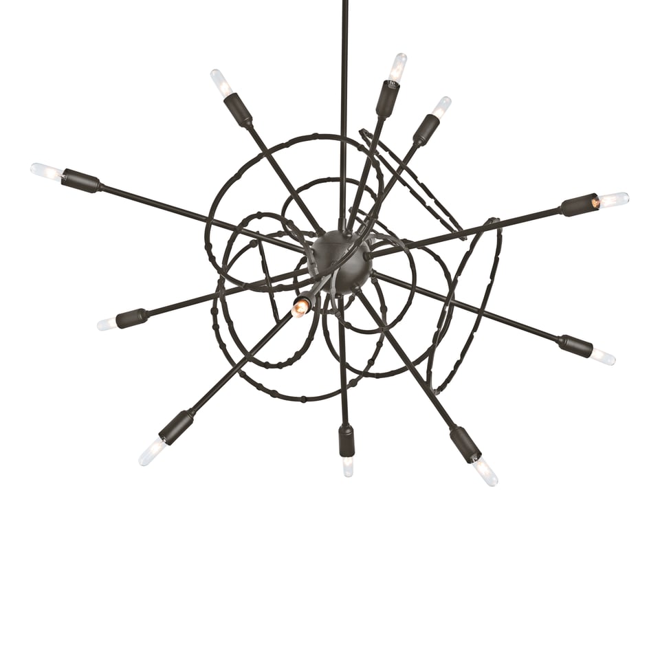 Olympus 12-Light Starburst Pendant by Hubbardton Forge - Customizable Finishes & Dimmable Functionality