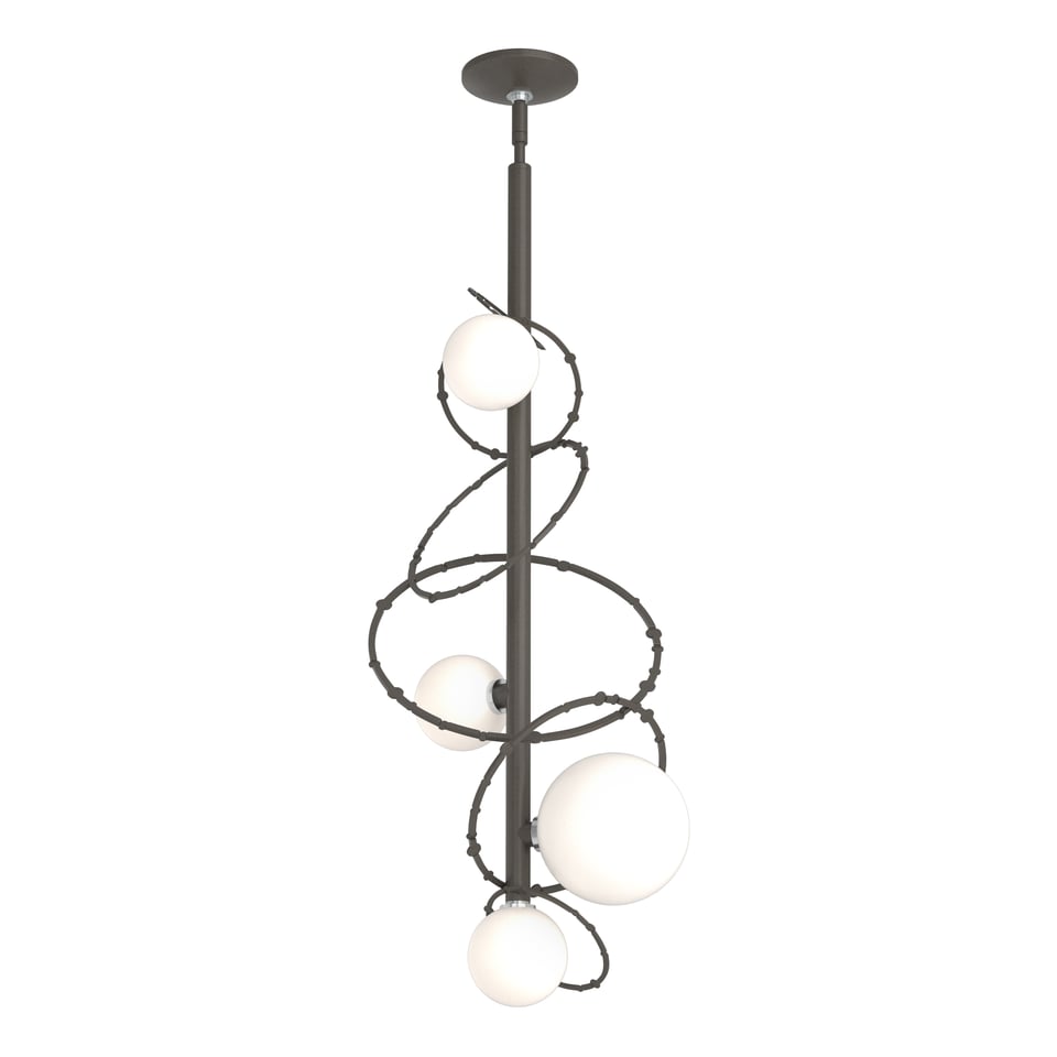 Olympus Vertical Pendant Light by Hubbardton Forge – 4 Glass Globes, Custom Finishes, Dimmable, 120V