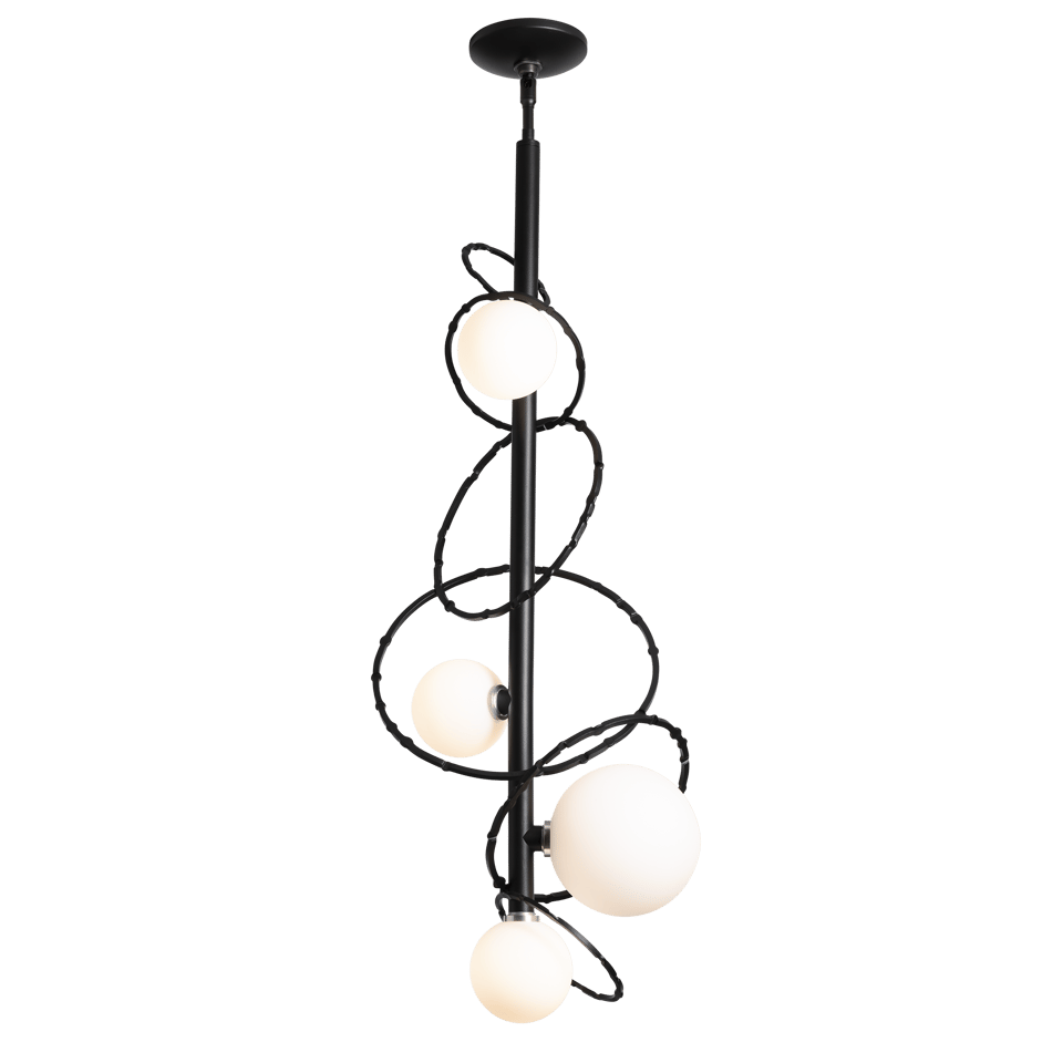 Olympus Vertical Pendant Light by Hubbardton Forge – 4 Glass Globes, Custom Finishes, Dimmable, 120V