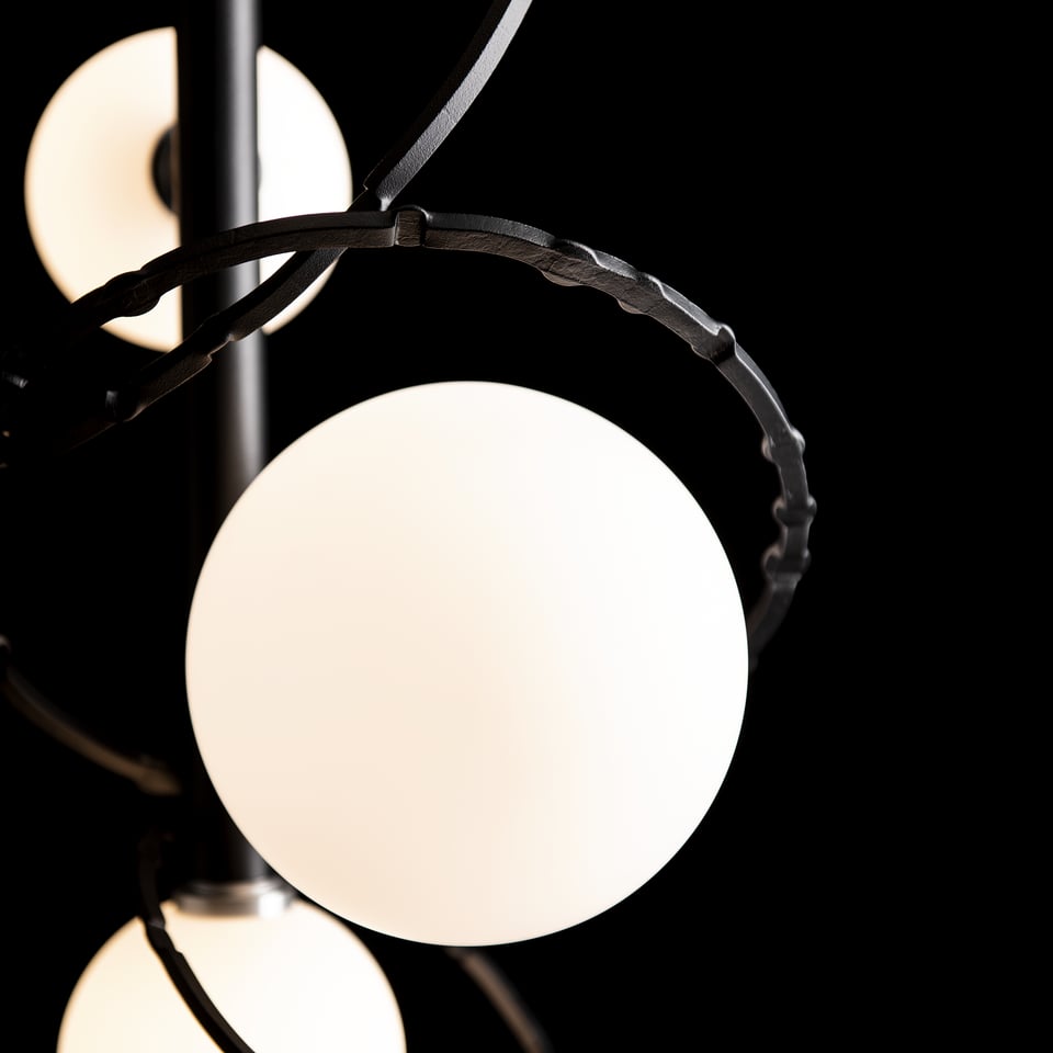 Olympus Vertical Pendant Light by Hubbardton Forge – 4 Glass Globes, Custom Finishes, Dimmable, 120V