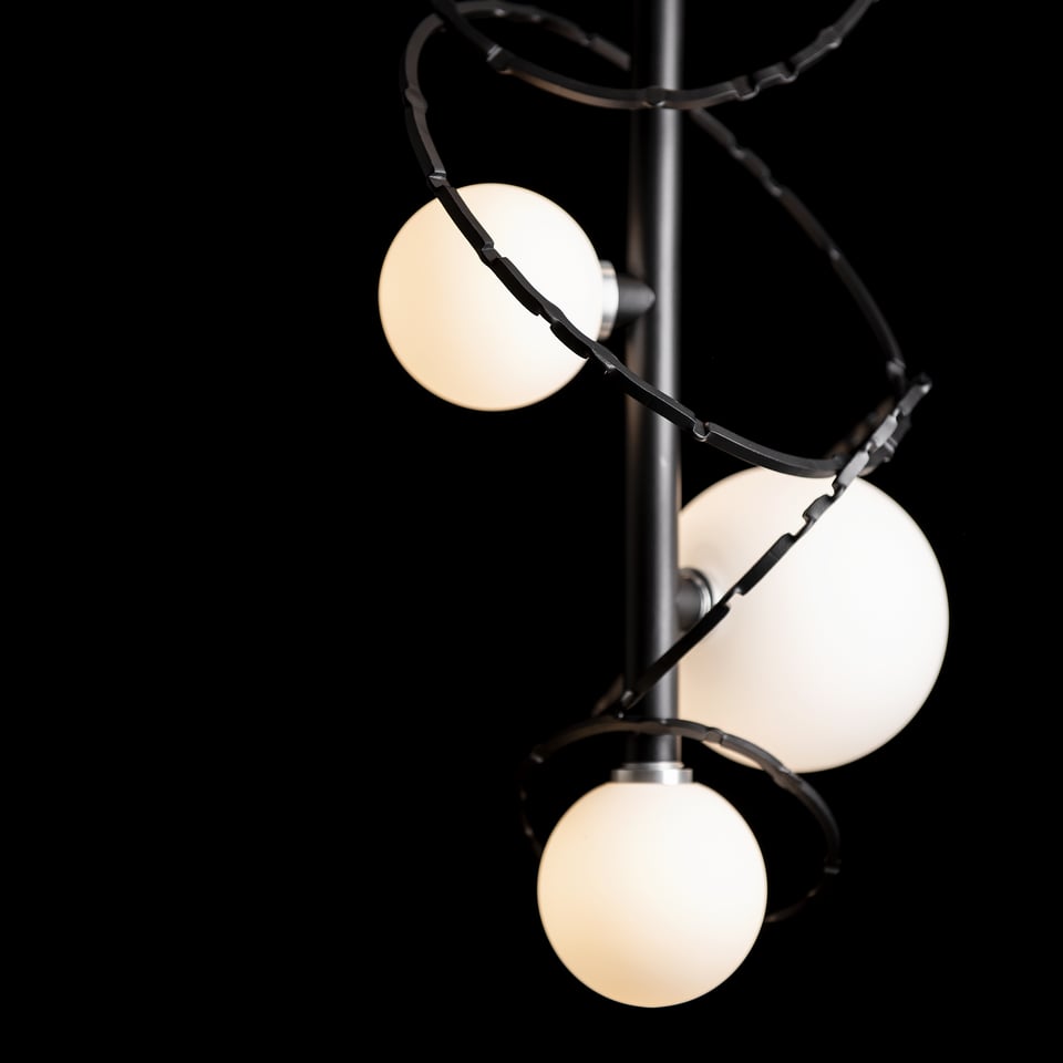 Olympus Vertical Pendant Light by Hubbardton Forge – 4 Glass Globes, Custom Finishes, Dimmable, 120V