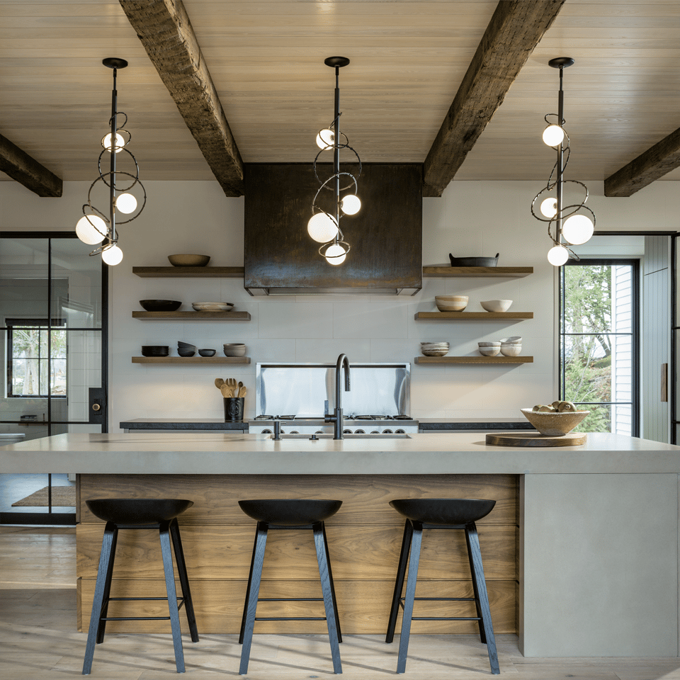 Olympus Vertical Pendant Light by Hubbardton Forge – 4 Glass Globes, Custom Finishes, Dimmable, 120V