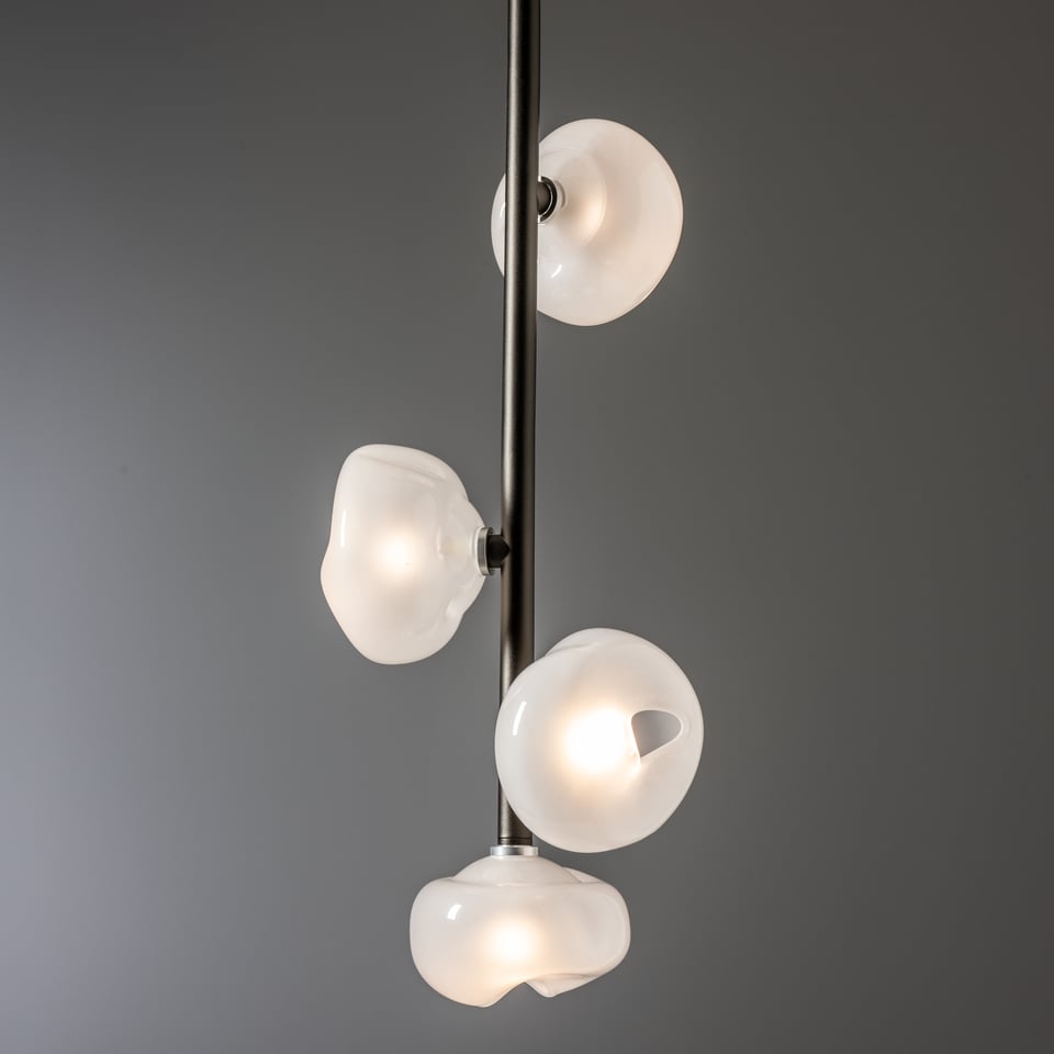 Ume Vertical Pendant Light by Hubbardton Forge, Dimmable, Adjustable Height, Multiple Finish Options