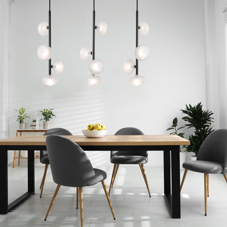 Ume Vertical Pendant Light by Hubbardton Forge, Dimmable, Adjustable Height, Multiple Finish Options