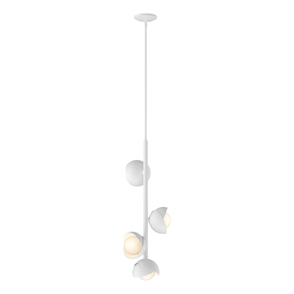 Brooklyn 4-Light Double Shade Vertical Pendant, Adjustable Height, Opal Glass, Various Finishes