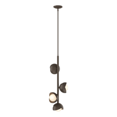 Brooklyn 4-Light Double Shade Vertical Pendant, Adjustable Height, Opal Glass, Various Finishes