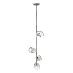 Gatsby 4-Light Vertical Pendant by Hubbardton Forge, Dimmable Cut Crystal, Adjustable Heights