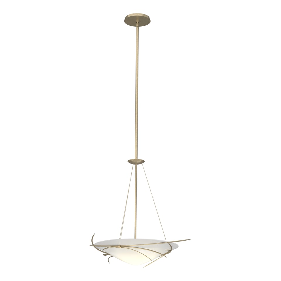 Wisp Pendant Light by Hubbardton Forge, Dimmable, Multiple Finish Options, Customizable Height, 3 Bulb Design