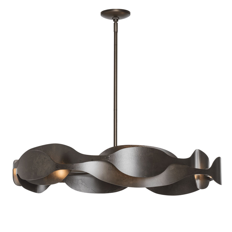 Waves Pendant Light By Hubbardton Forge - Adjustable Height, Dimmable, Multiple Finishes