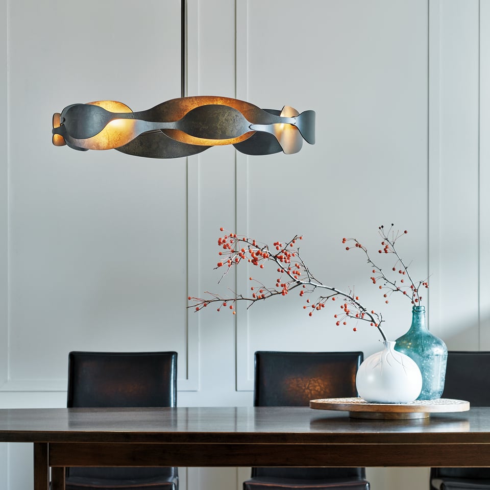 Waves Pendant Light By Hubbardton Forge - Adjustable Height, Dimmable, Multiple Finishes