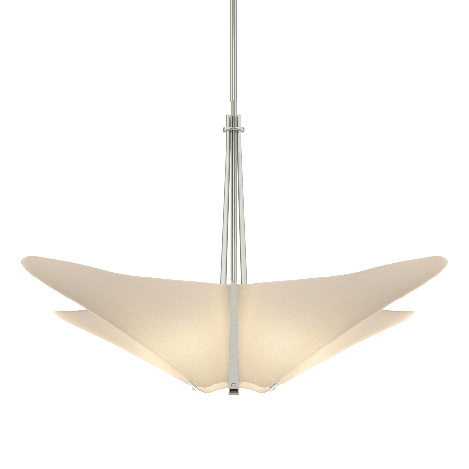 Hubbardton Forge Kirigami 4-Light Pendant, Handcrafted Modern Design with Frost Glass Shade, Dimmable