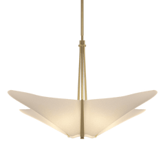 Hubbardton Forge Kirigami 4-Light Pendant, Handcrafted Modern Design with Frost Glass Shade, Dimmable