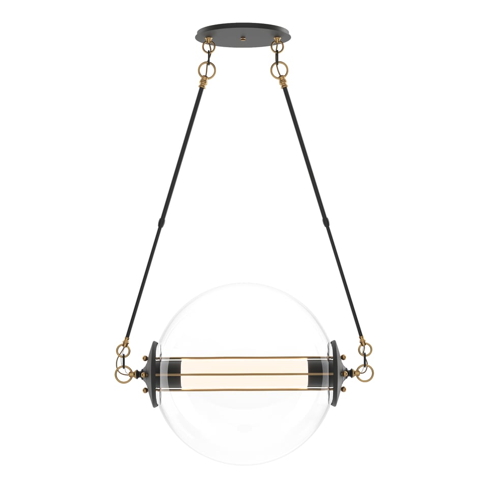 Otto Sphere Pendant Light 20" Height x 28.4" Diameter by Hubbardton Forge, Dimmable Blown Glass Design