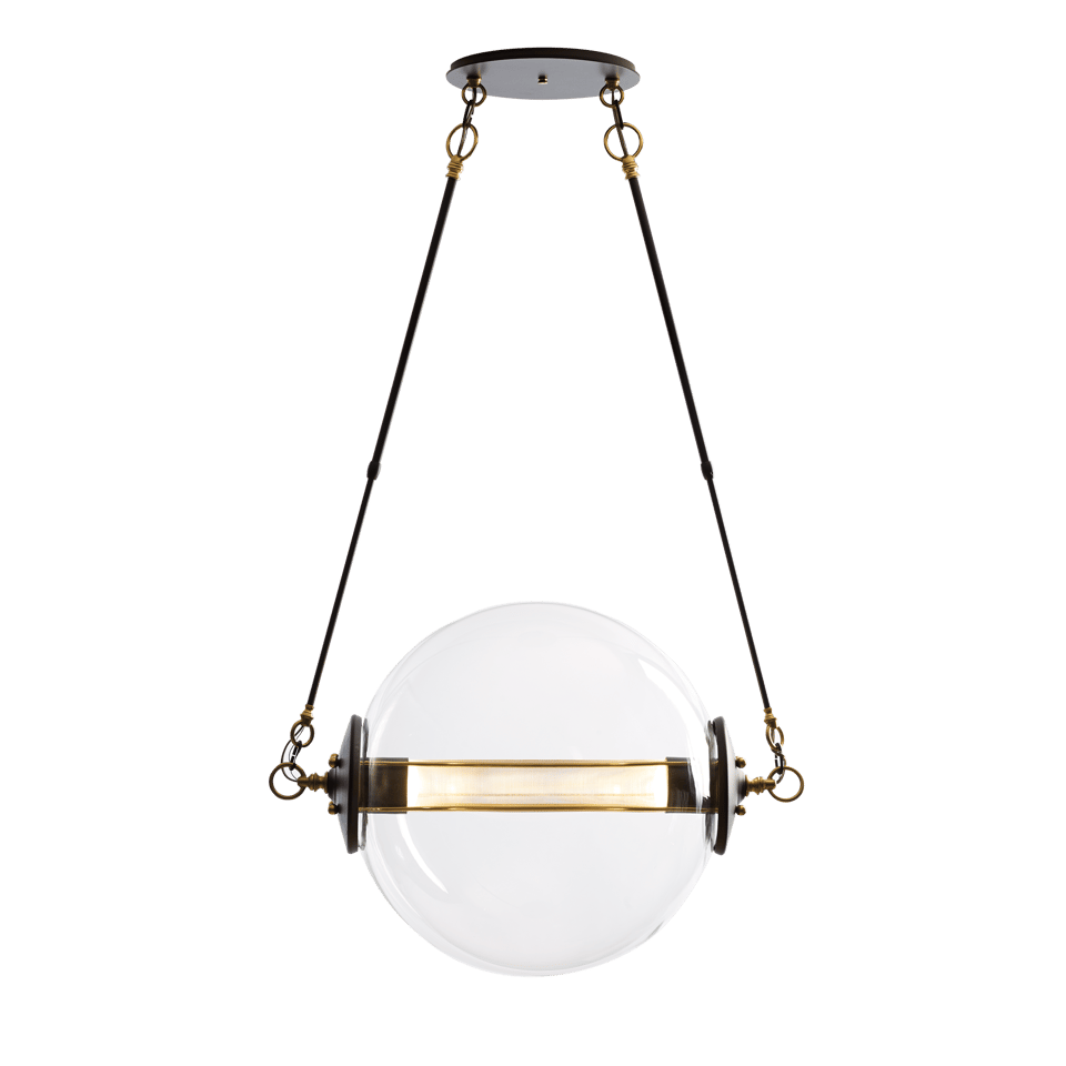 Otto Sphere Pendant Light 20" Height x 28.4" Diameter by Hubbardton Forge, Dimmable Blown Glass Design