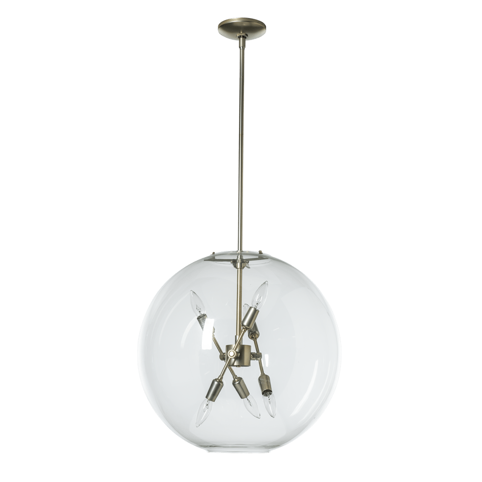 Hubbardton Forge Sfera 6-Light Pendant, Elegant Design, Dimmable, UL Damp Rated, Custom Finishes