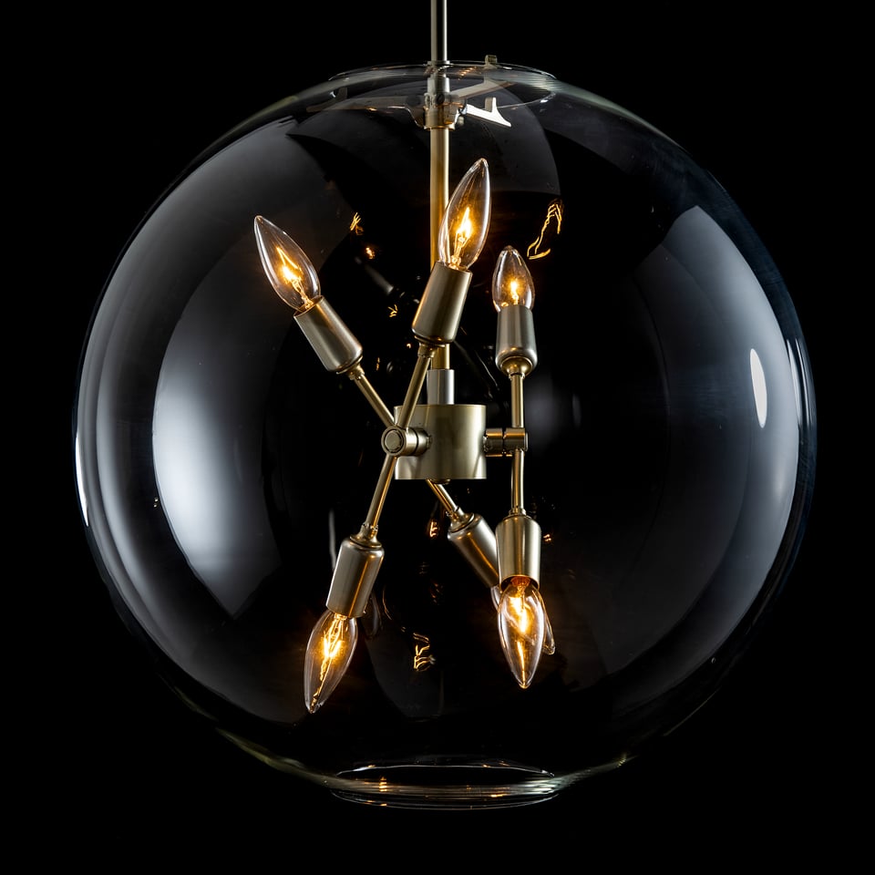 Hubbardton Forge Sfera 6-Light Pendant, Elegant Design, Dimmable, UL Damp Rated, Custom Finishes