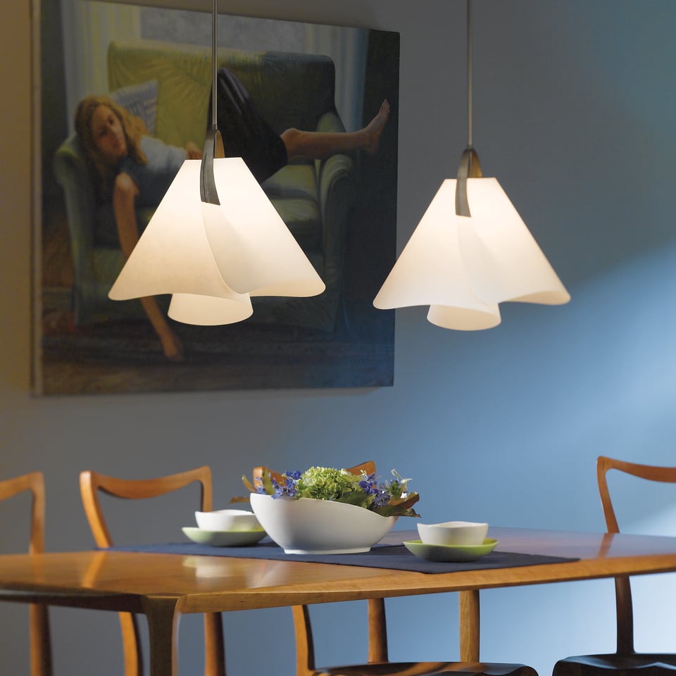 Hubbardton Forge Mobius Small Pendant Light - Adjustable 18.7" to 63.7", Dimmable, Elegant Design