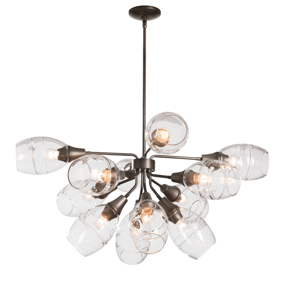 Hubbardton Forge 12-Light Ensemble Pendant - Adjustable Dimmable Sputnik Design in 3 Finishes