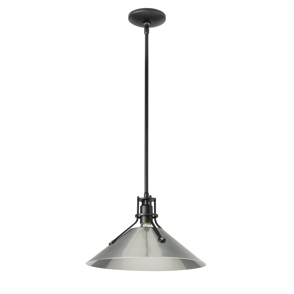 Henry Medium Steel Shade Pendant Light, Handcrafted in USA, Dimmable, UL Damp Rated, 100W Max