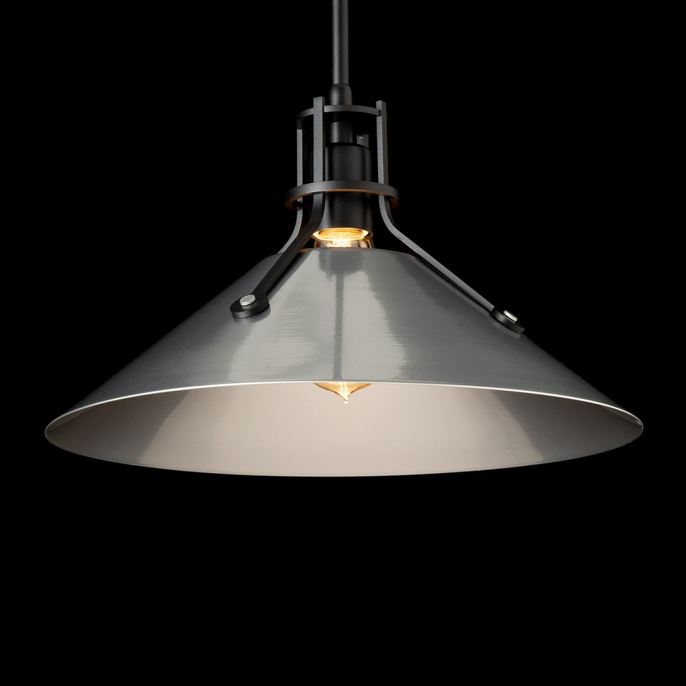 Henry Medium Steel Shade Pendant Light, Handcrafted in USA, Dimmable, UL Damp Rated, 100W Max