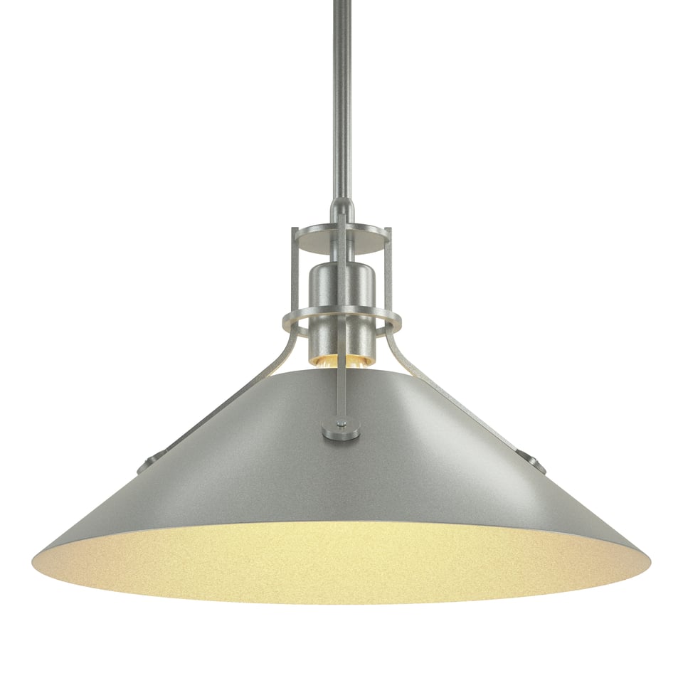 Henry Medium Steel Shade Pendant Light, Handcrafted in USA, Dimmable, UL Damp Rated, 100W Max