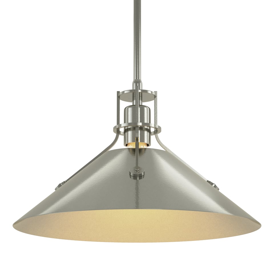 Henry Medium Steel Shade Pendant Light, Handcrafted in USA, Dimmable, UL Damp Rated, 100W Max