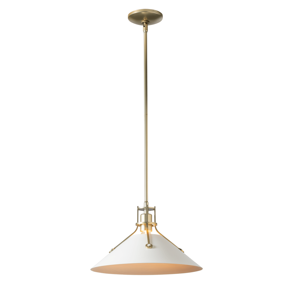 Henry Medium Steel Shade Pendant Light, Handcrafted in USA, Dimmable, UL Damp Rated, 100W Max