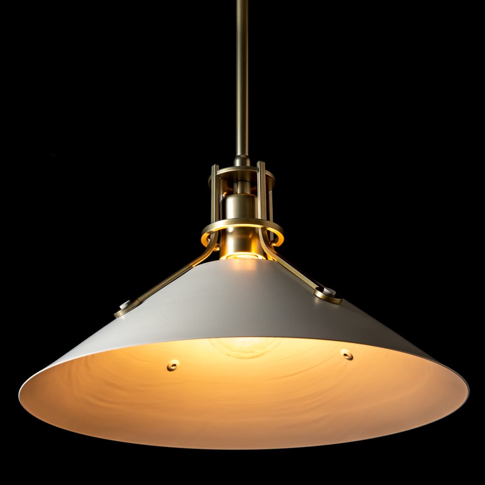 Henry Medium Steel Shade Pendant Light, Handcrafted in USA, Dimmable, UL Damp Rated, 100W Max