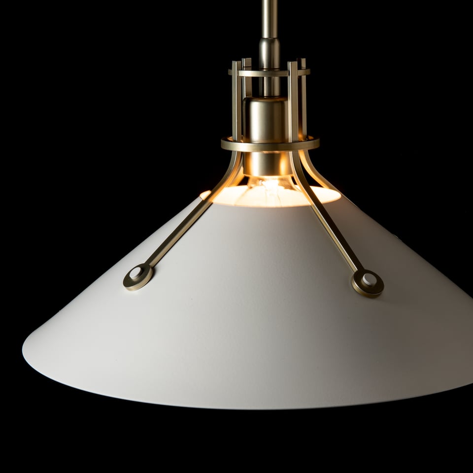 Henry Medium Steel Shade Pendant Light, Handcrafted in USA, Dimmable, UL Damp Rated, 100W Max