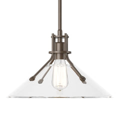 Henry Medium Glass Shade Pendant Light by Hubbardton Forge, Dimmable, Customizable Finishes, UL Damp Rated