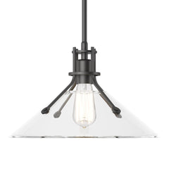 Henry Medium Glass Shade Pendant Light by Hubbardton Forge, Dimmable, Customizable Finishes, UL Damp Rated