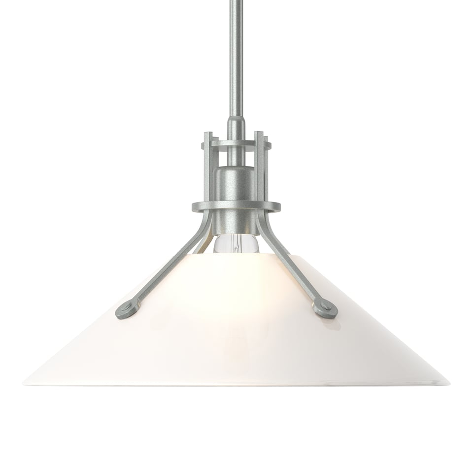 Henry Medium Glass Shade Pendant Light by Hubbardton Forge, Dimmable, Customizable Finishes, UL Damp Rated