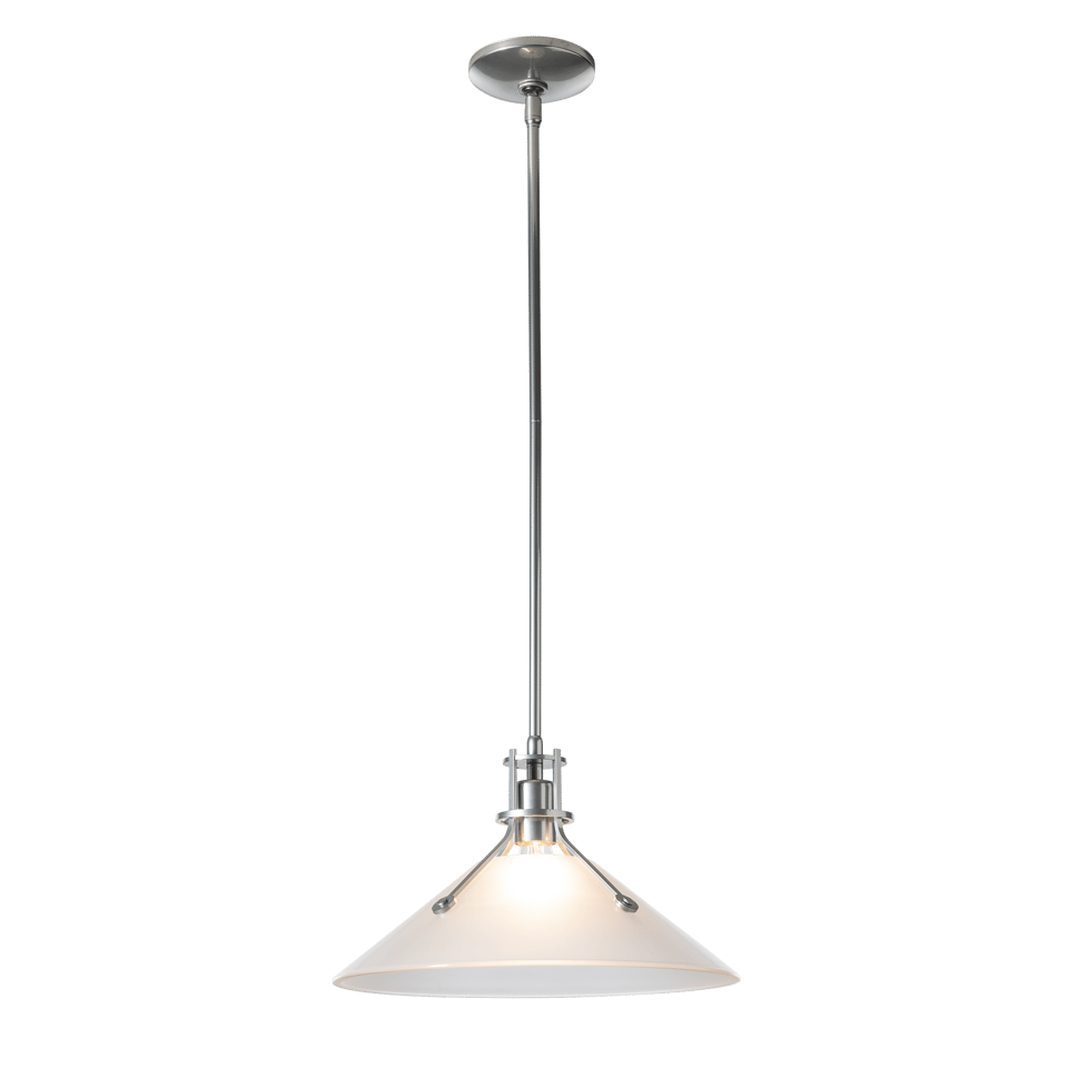 Henry Medium Glass Shade Pendant Light by Hubbardton Forge, Dimmable, Customizable Finishes, UL Damp Rated