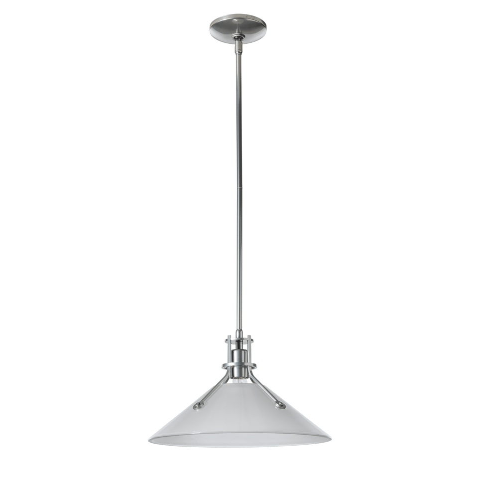 Henry Medium Glass Shade Pendant Light by Hubbardton Forge, Dimmable, Customizable Finishes, UL Damp Rated