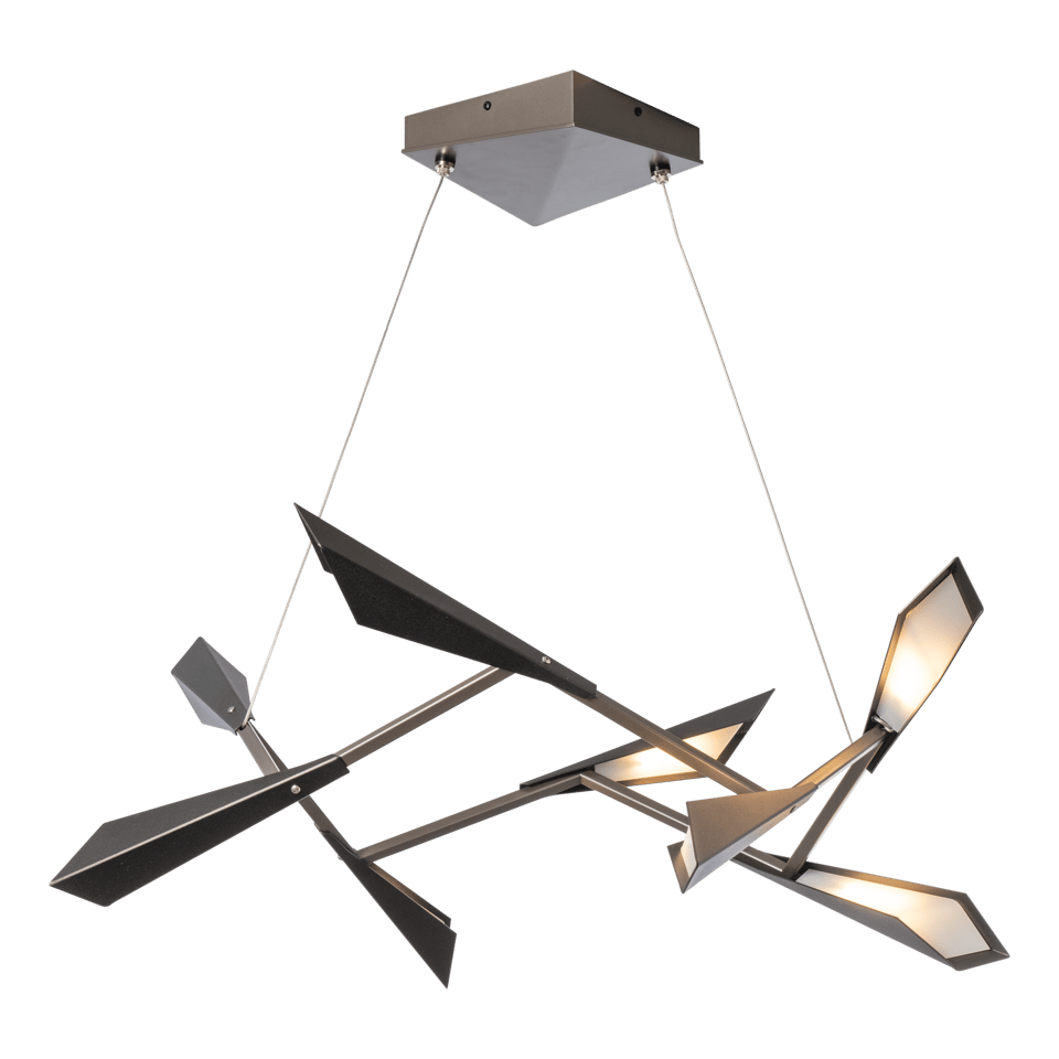 Hubbardton Forge Quill LED Pendant Light, Dimmable, 28W, 1218 Lumens, Adjustable Height, UL Damp