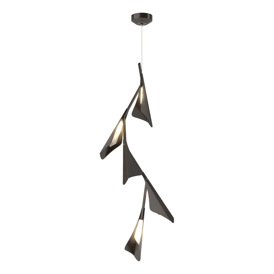 Hubbardton Forge Plume 5-Light LED Pendant, Dimmable, 28W Energy Efficient, Modern Artistry