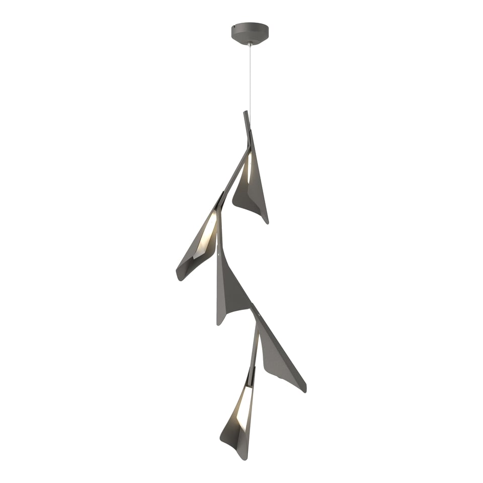 Hubbardton Forge Plume 5-Light LED Pendant, Dimmable, 28W Energy Efficient, Modern Artistry