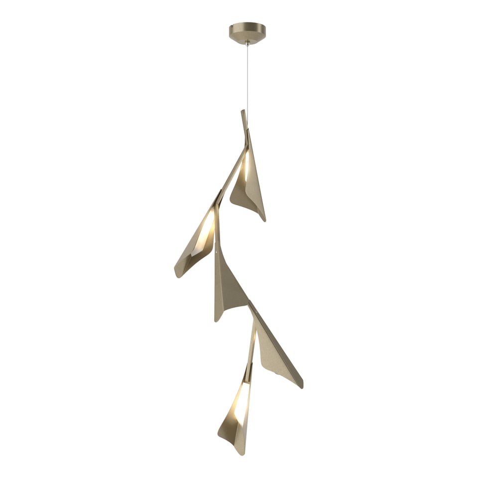 Hubbardton Forge Plume 5-Light LED Pendant, Dimmable, 28W Energy Efficient, Modern Artistry