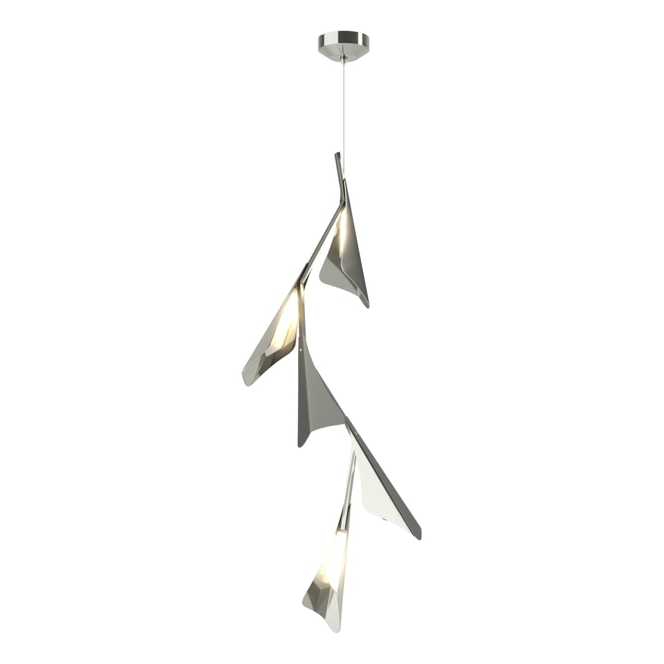 Hubbardton Forge Plume 5-Light LED Pendant, Dimmable, 28W Energy Efficient, Modern Artistry