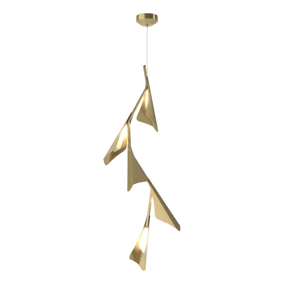 Hubbardton Forge Plume 5-Light LED Pendant, Dimmable, 28W Energy Efficient, Modern Artistry