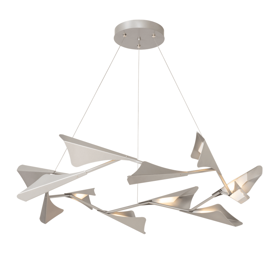 Hubbardton Forge Plume 12-Light LED Pendant, Dimmable, 3000K, Multiple Finish Options