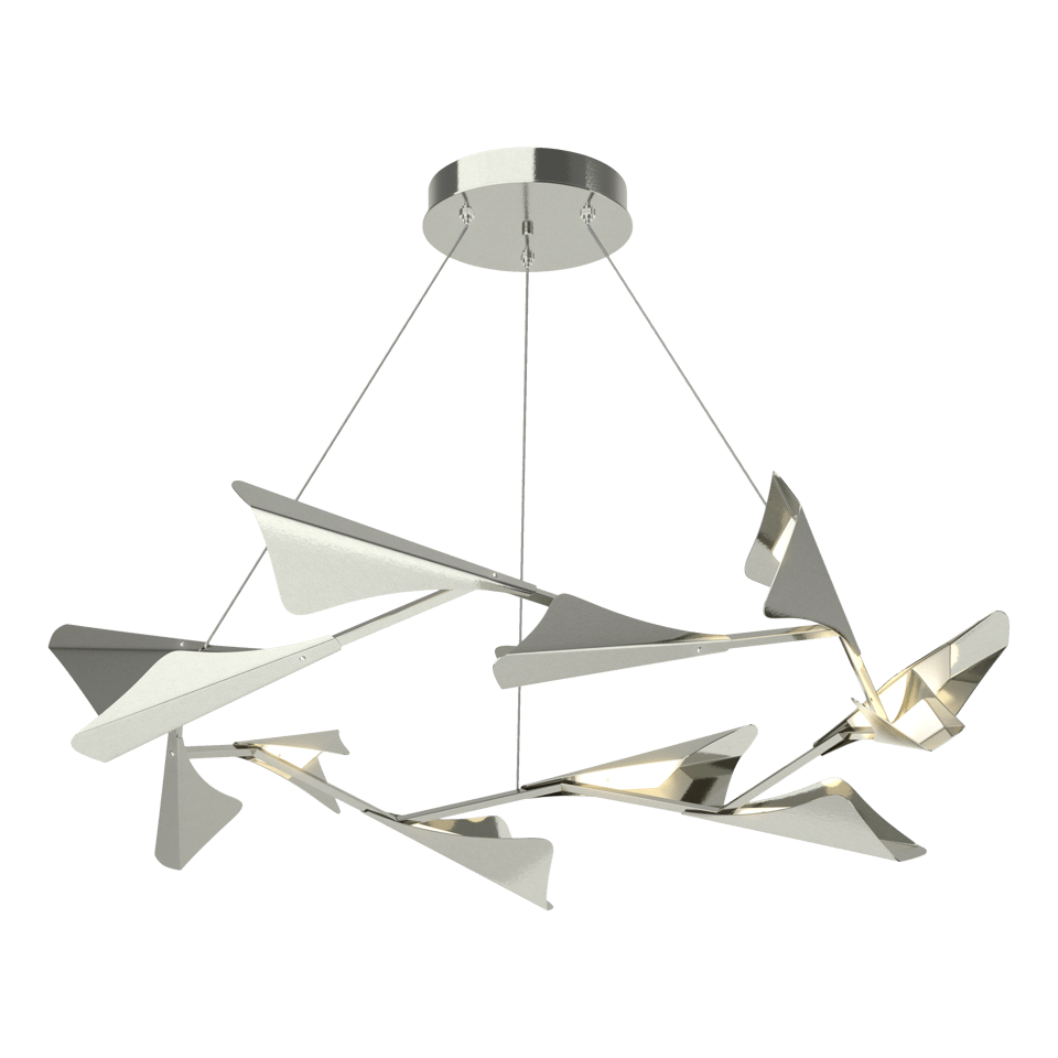 Hubbardton Forge Plume 12-Light LED Pendant, Dimmable, 3000K, Multiple Finish Options