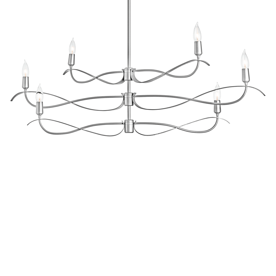 Willow 6-Light Small Chandelier by Hubbardton Forge, Dimmable, Artisan Crafted, Versatile Finish Options