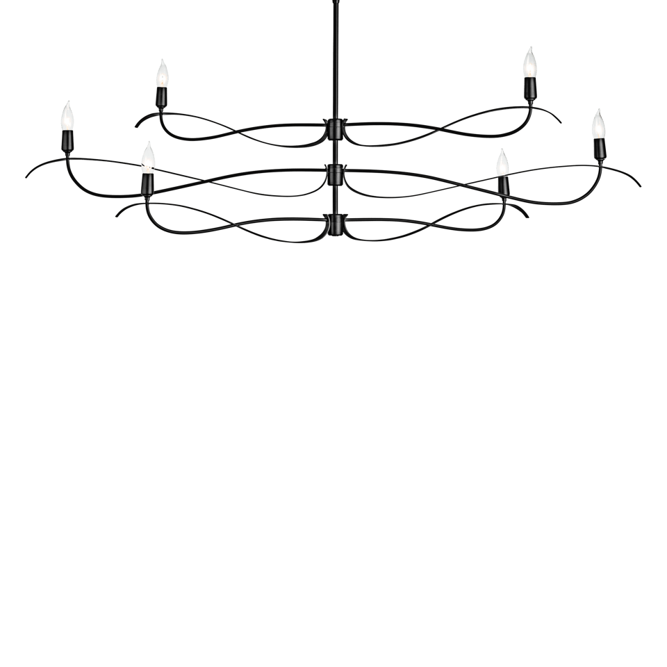 Hubbardton Forge Willow 6-Light Large Chandelier with Dimmable Capability and Versatile Finishes