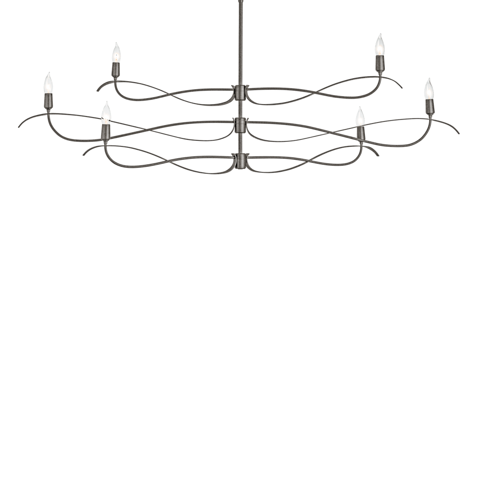 Hubbardton Forge Willow 6-Light Large Chandelier with Dimmable Capability and Versatile Finishes