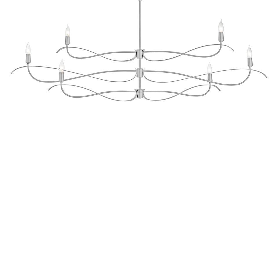 Hubbardton Forge Willow 6-Light Large Chandelier with Dimmable Capability and Versatile Finishes