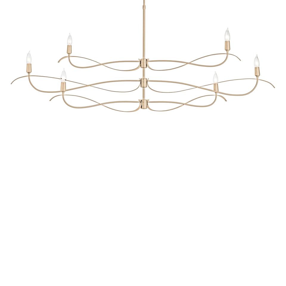 Hubbardton Forge Willow 6-Light Large Chandelier with Dimmable Capability and Versatile Finishes