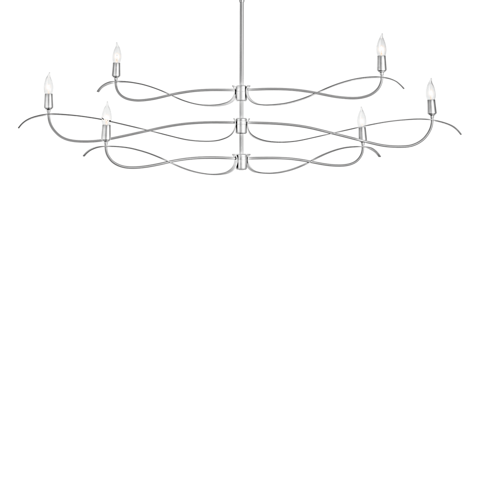 Hubbardton Forge Willow 6-Light Large Chandelier with Dimmable Capability and Versatile Finishes