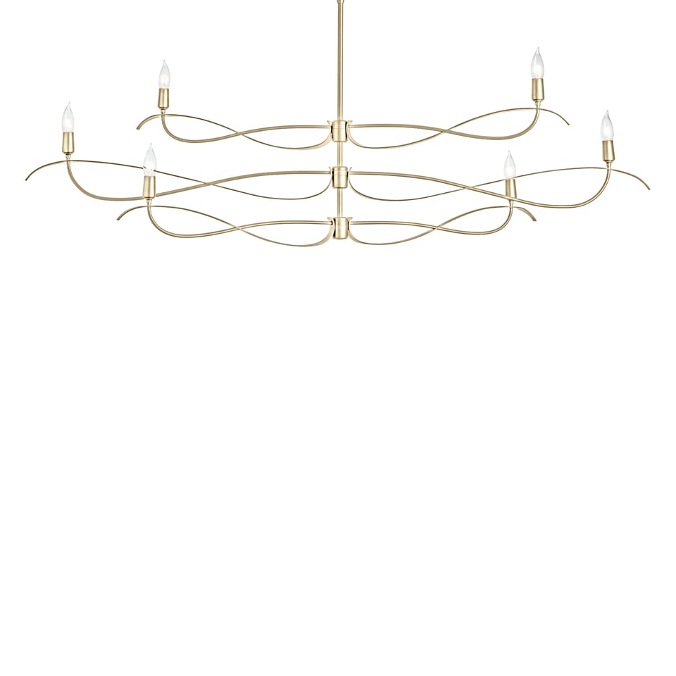 Hubbardton Forge Willow 6-Light Large Chandelier with Dimmable Capability and Versatile Finishes